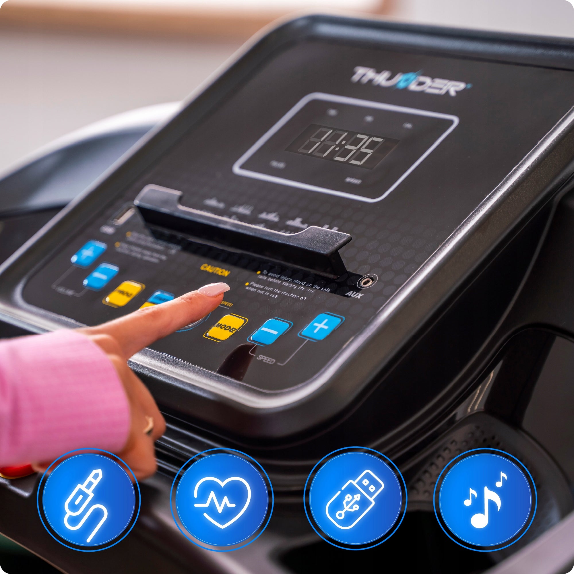 ELECTRIC TREADMILL G8000-D MASSAGER ANGLE OF INCLINATION FOLDING WITH SHOCK ABSORPTION Model G8000