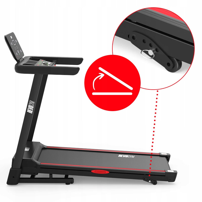 ELECTRIC TREADMILL HOME TRAINING FOLDING RUN 16 KM/H 140 KG BLUETOOTH Additional features Bluetooth speakers safety key place for water bottle place for mobile phone/tablet foldable training programs tilt angle adjustment touch sensors USB port mobile device compatibility