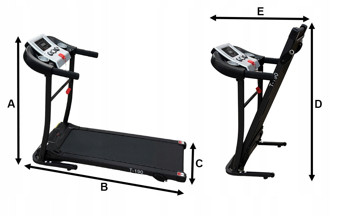 ELECTRIC TREADMILL HRS, 110kg, USB, TWISTER Measurements training duration distance speed pulse burned calories