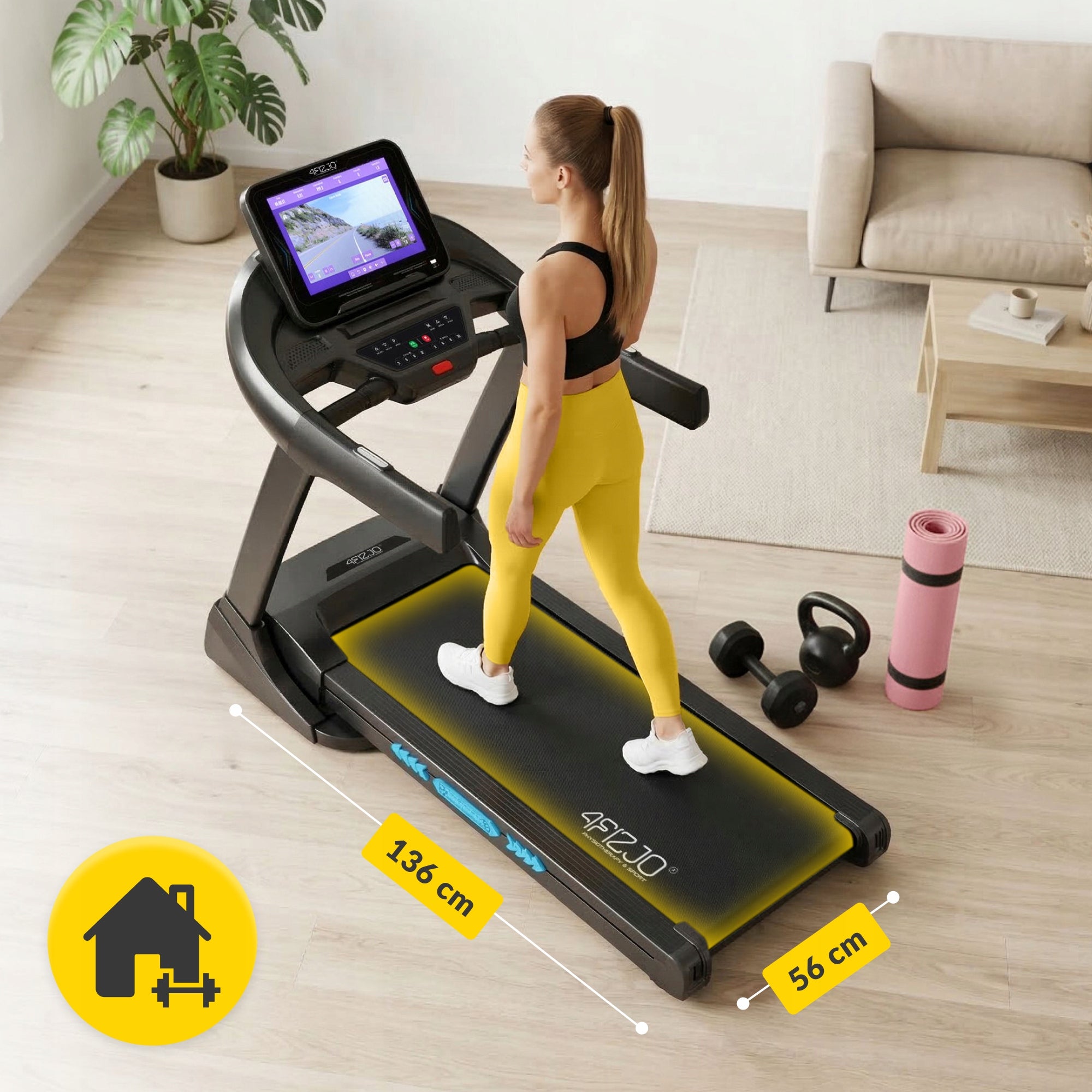 ELECTRIC TREADMILL TRAINING FOR RUNNING WALKING HOME FOLDING EVO S Maximum user weight 150 kg