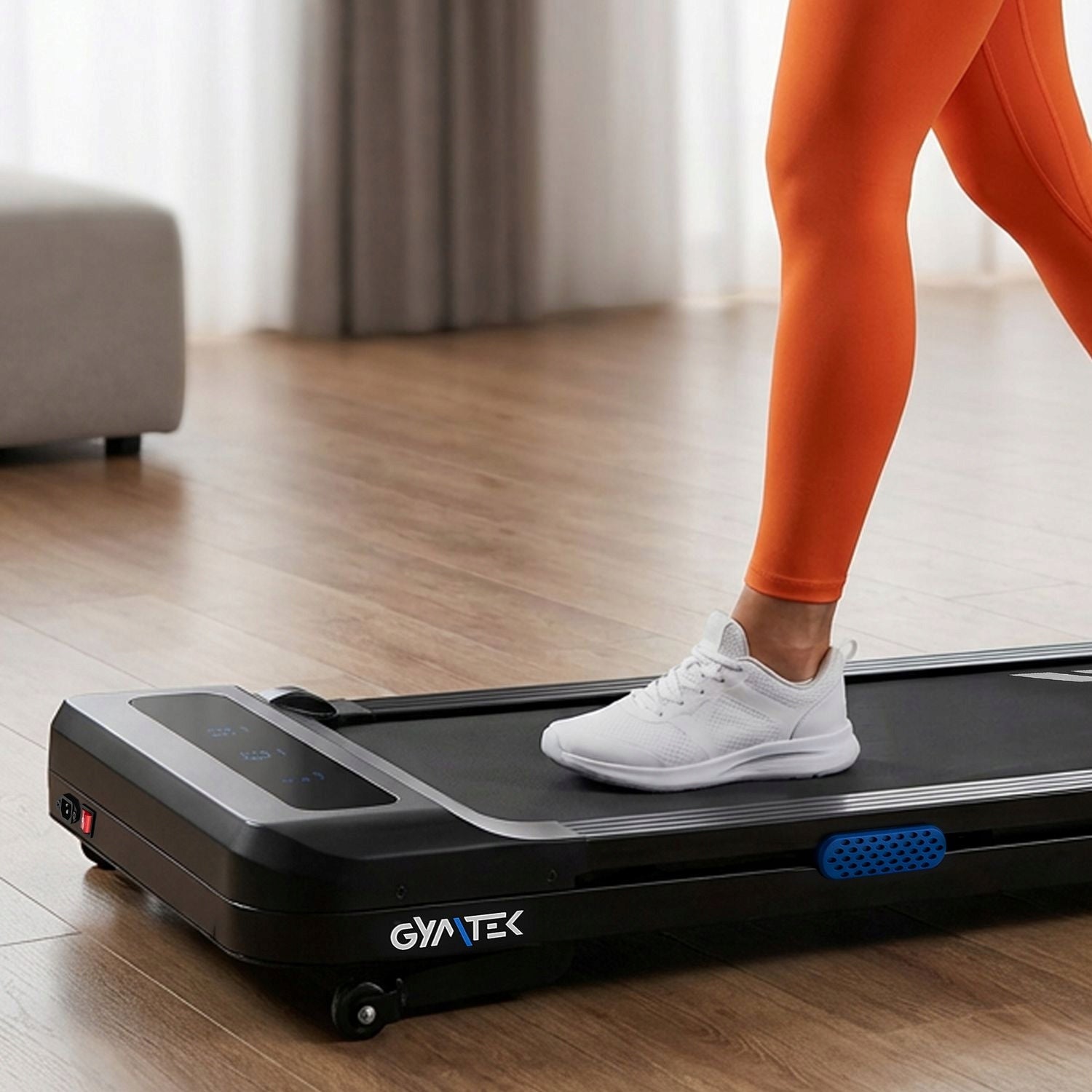 ELECTRIC TREADMILL UNDER THE WALKING DESK SLOPE GYMTEK Measurements training duration distance number of steps speed burned calories