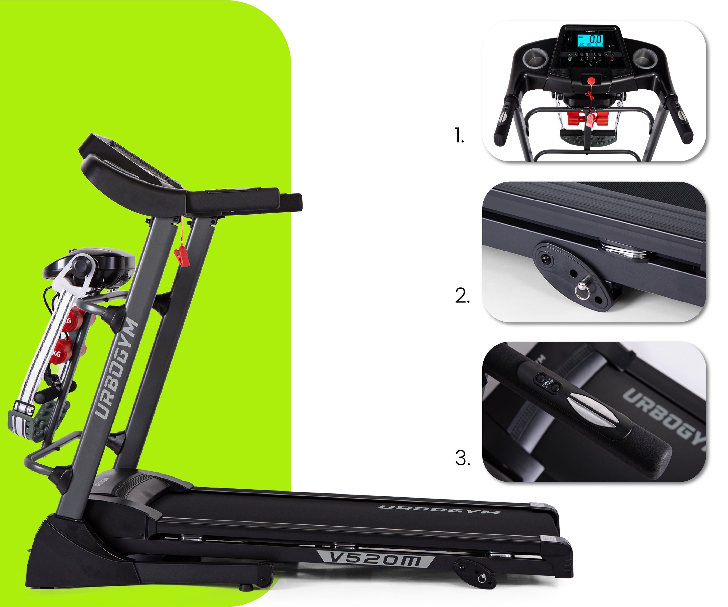 ELECTRIC TREADMILL V520M MASSAGER SHOCK ABSORPTION TILT ADJUSTMENT STRONG Manufacturer code 5904906085039
