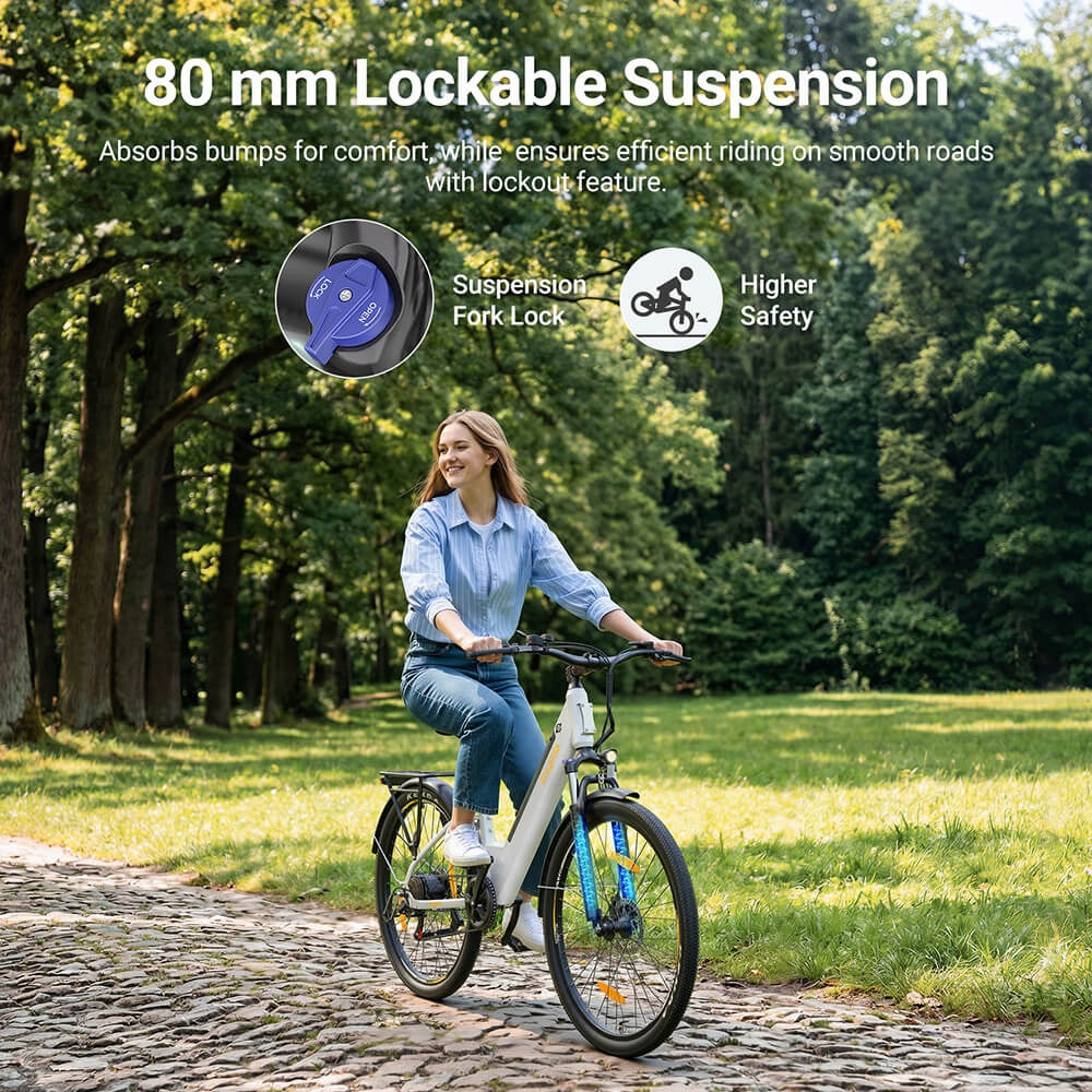 ELECTRIC TREKKING BIKE 13AH 25km/h 100HP ELEGLIDE T1 STEP-THRU 27.5“ Foldability self-assembly, adjustable