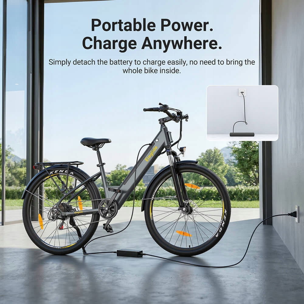 ELECTRIC TREKKING BIKE 13AH 25km/h 100HP ELEGLIDE T1 STEP-THRU 27.5“ Frame size 17"