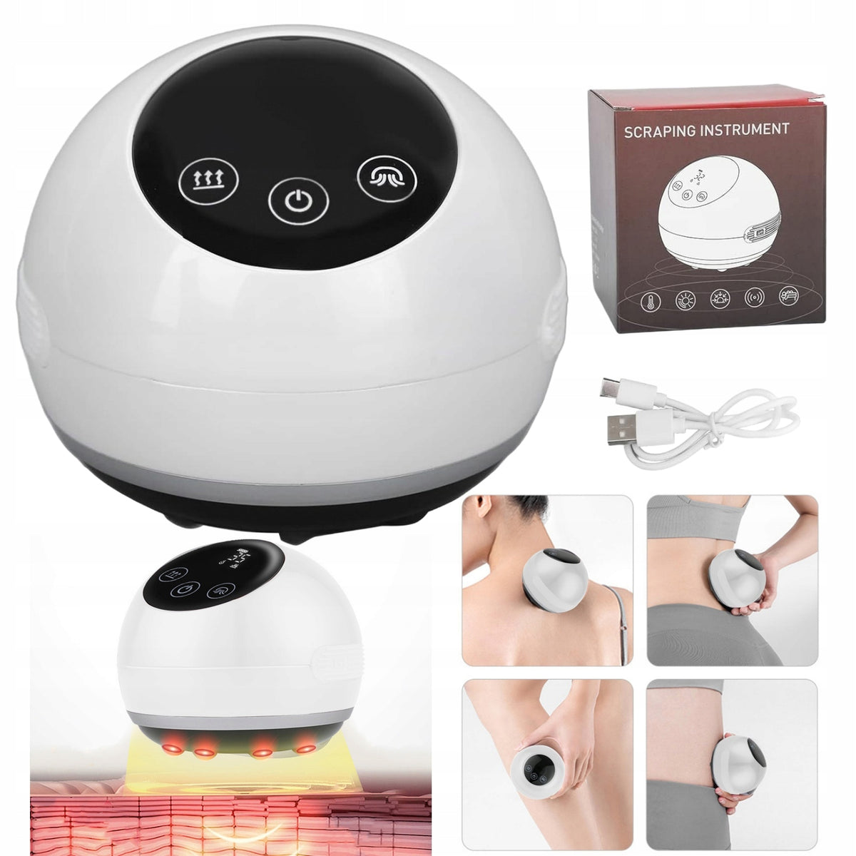 ELECTRIC VACUUM MASSAGER WITH RED LIGHT AND HEATING