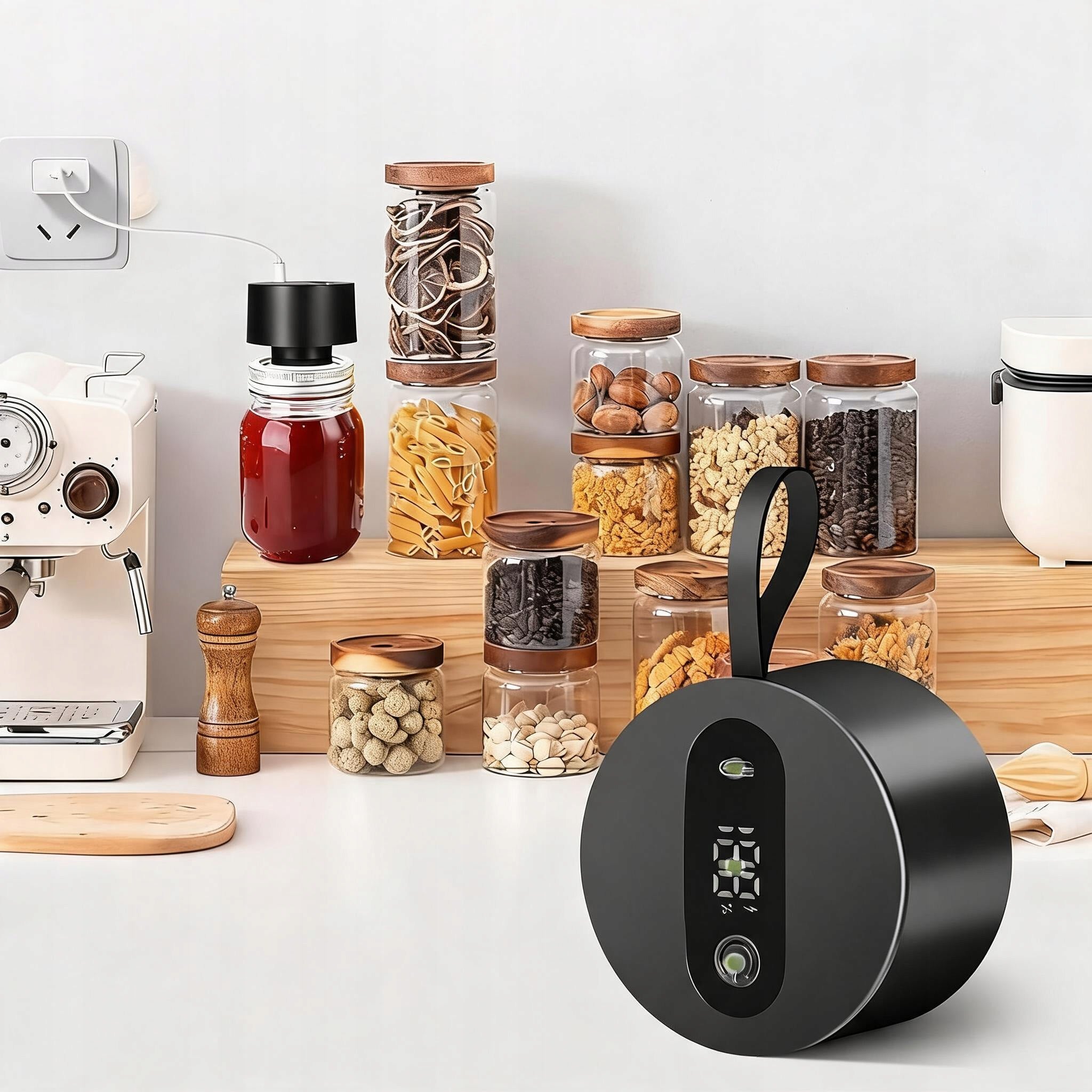 ELECTRIC VACUUM SEALER FOR MASON JARS +20 NUTS Model 6HG9222BKccuu
