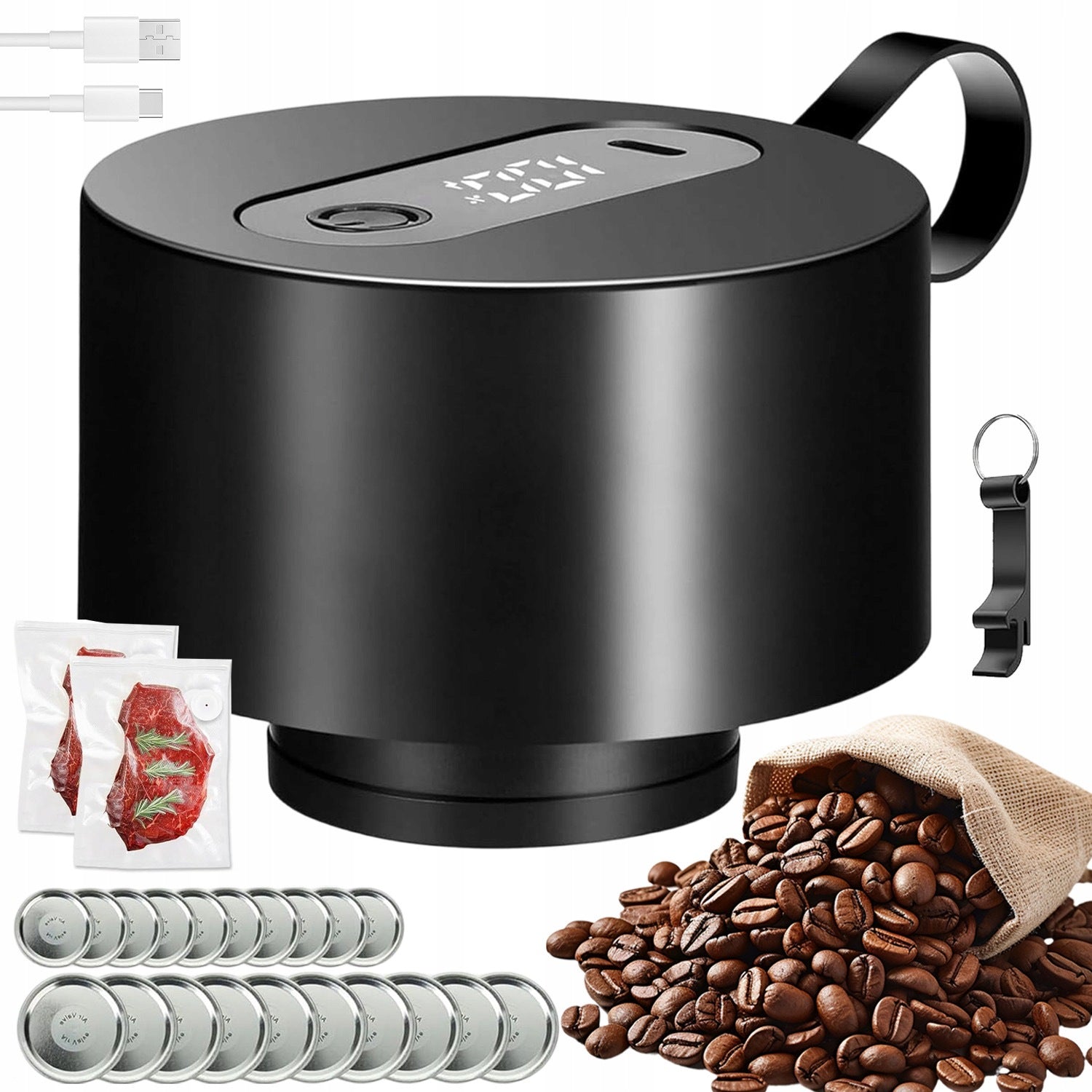 ELECTRIC VACUUM SEALER FOR MASON JARS +20 NUTS