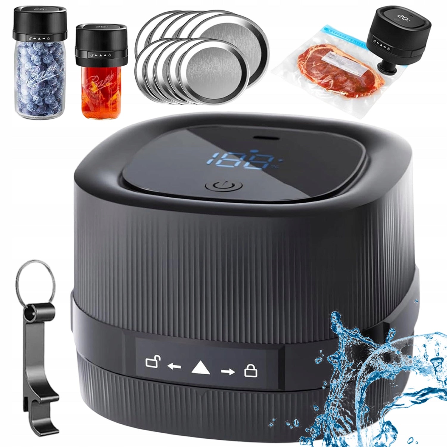 ELECTRIC VACUUM SEALER | FOR MASON JARS 6000 RPM BLACK