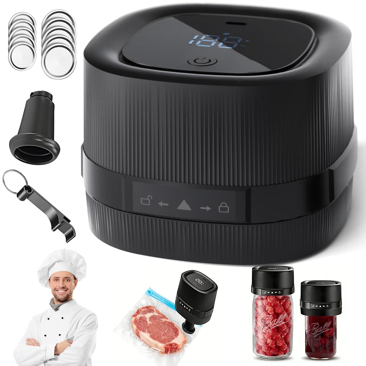 ELECTRIC VACUUM SEALER FOR MASON JARS QUICK SEALING