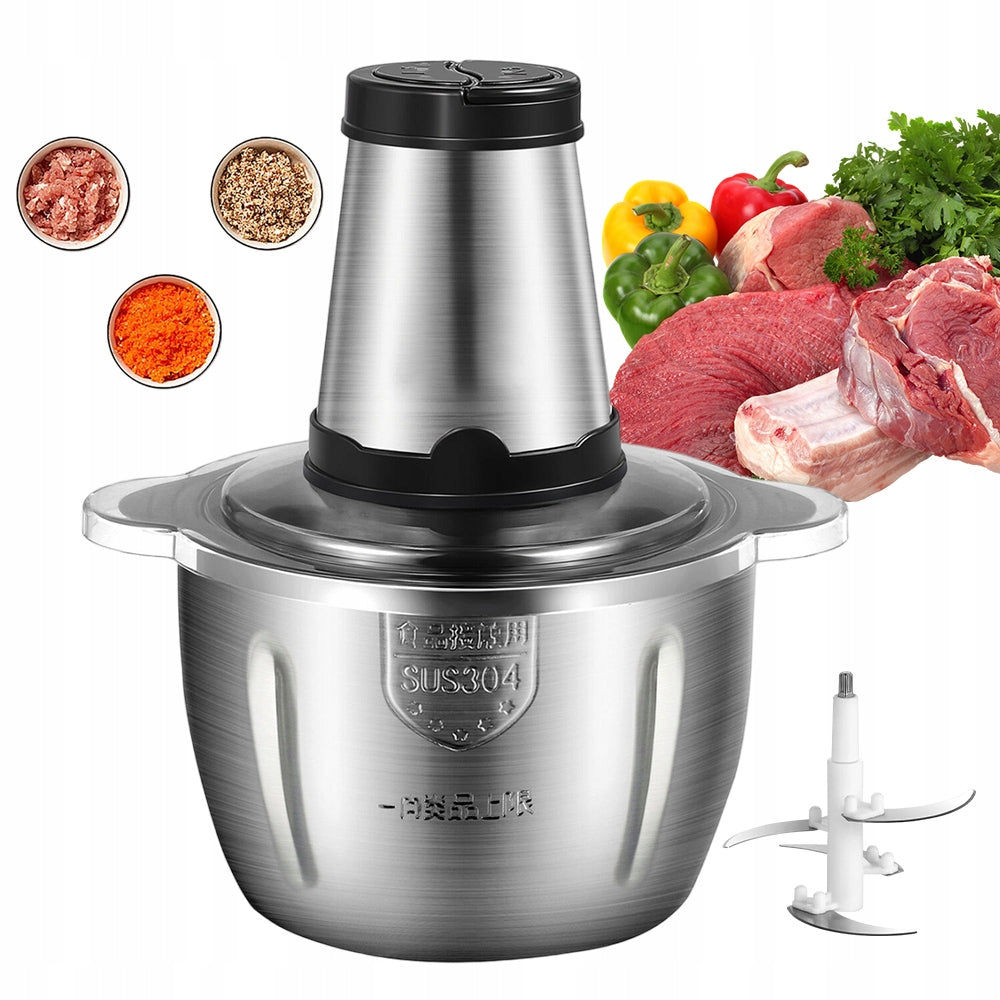 ELECTRIC VEGETABLE FRUIT MEAT MIXER GRINDER STAINLESS STEEL 300W 2L