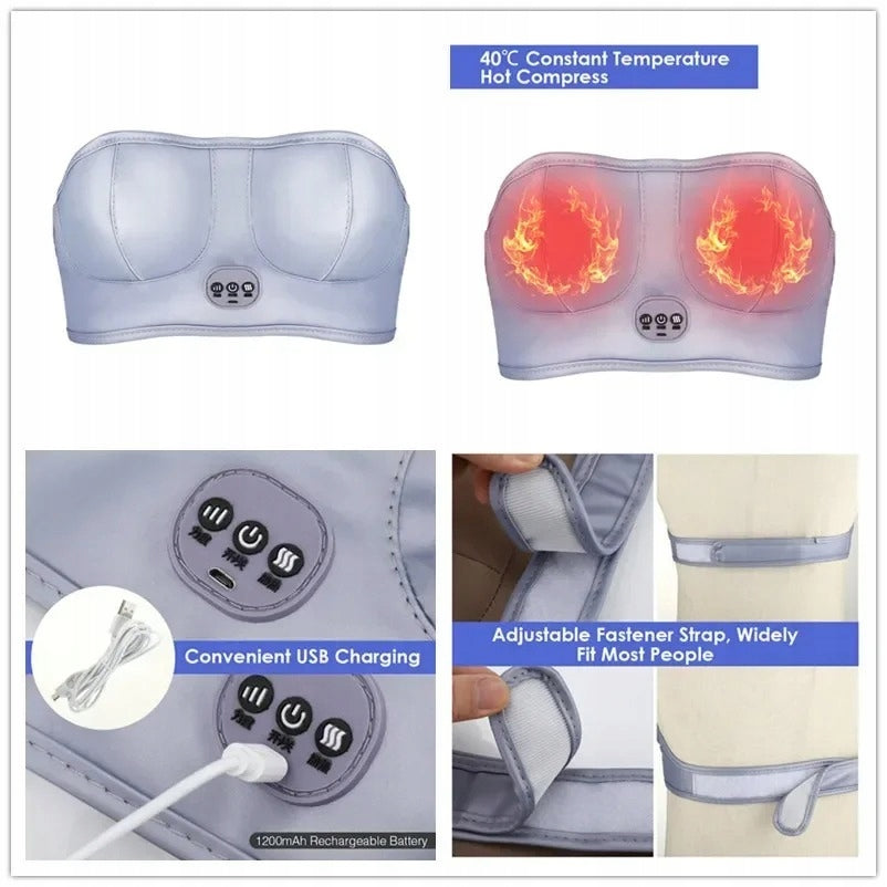 ELECTRIC, VIBRATING BRA, MASSAGER, CARE AND RELAXATION IN ONE Manufacturer code ELEKTRYCZNY WIBRACYJNY BIUSTONOSZ MASAŻER