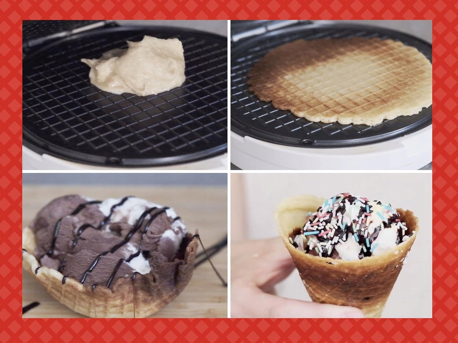 ELECTRIC WAFFLE IRON 1000W 18CM NONSTICK + CORNER ACCESSORIES Brand no brand