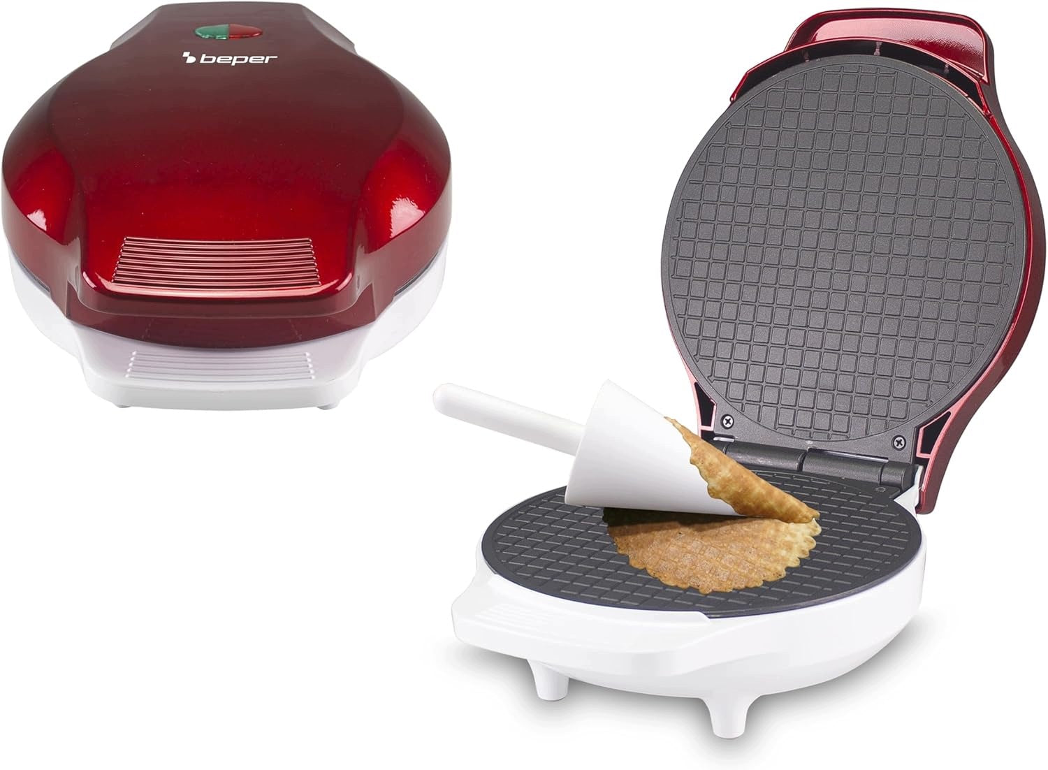 ELECTRIC WAFFLE IRON 1000W 18CM NONSTICK + CORNER ACCESSORIES