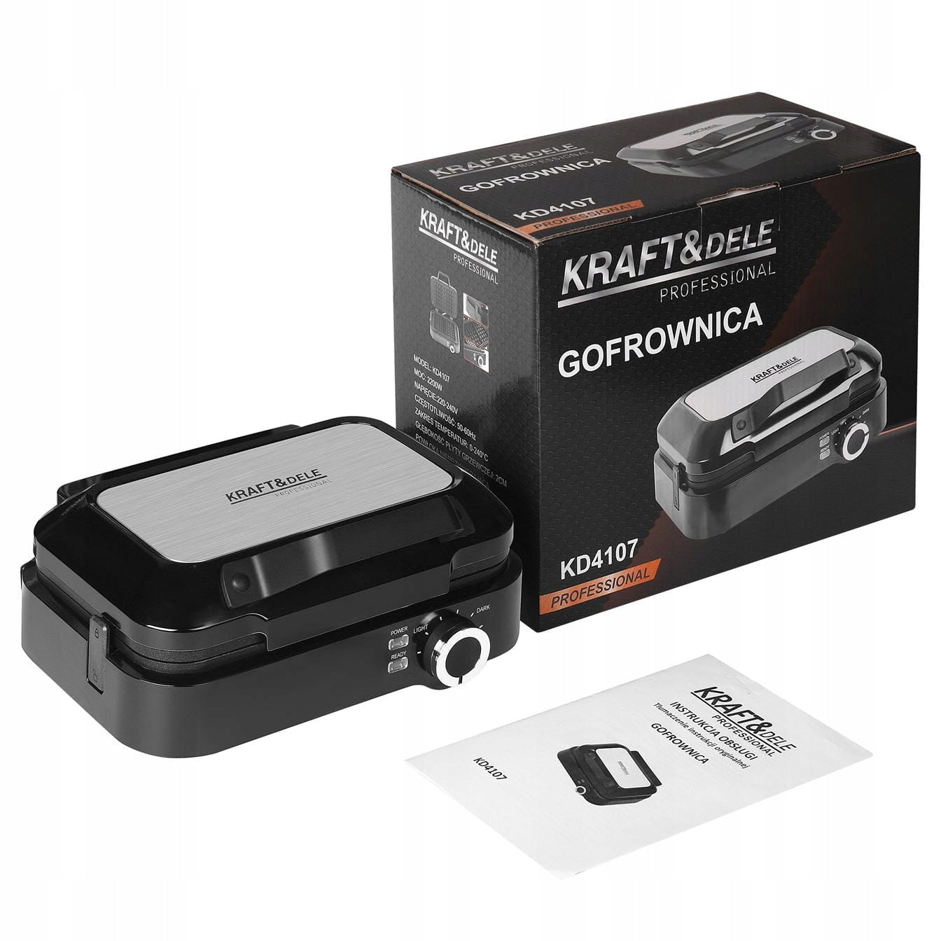 ELECTRIC WAFFLE IRON 2200W SOLID LED DISPLAY NONSTICK PLATES Brand no brand