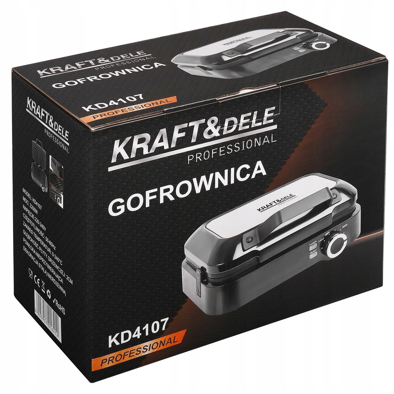 ELECTRIC WAFFLE IRON 2200W SOLID LED DISPLAY NONSTICK PLATES Power rating 2200 W
