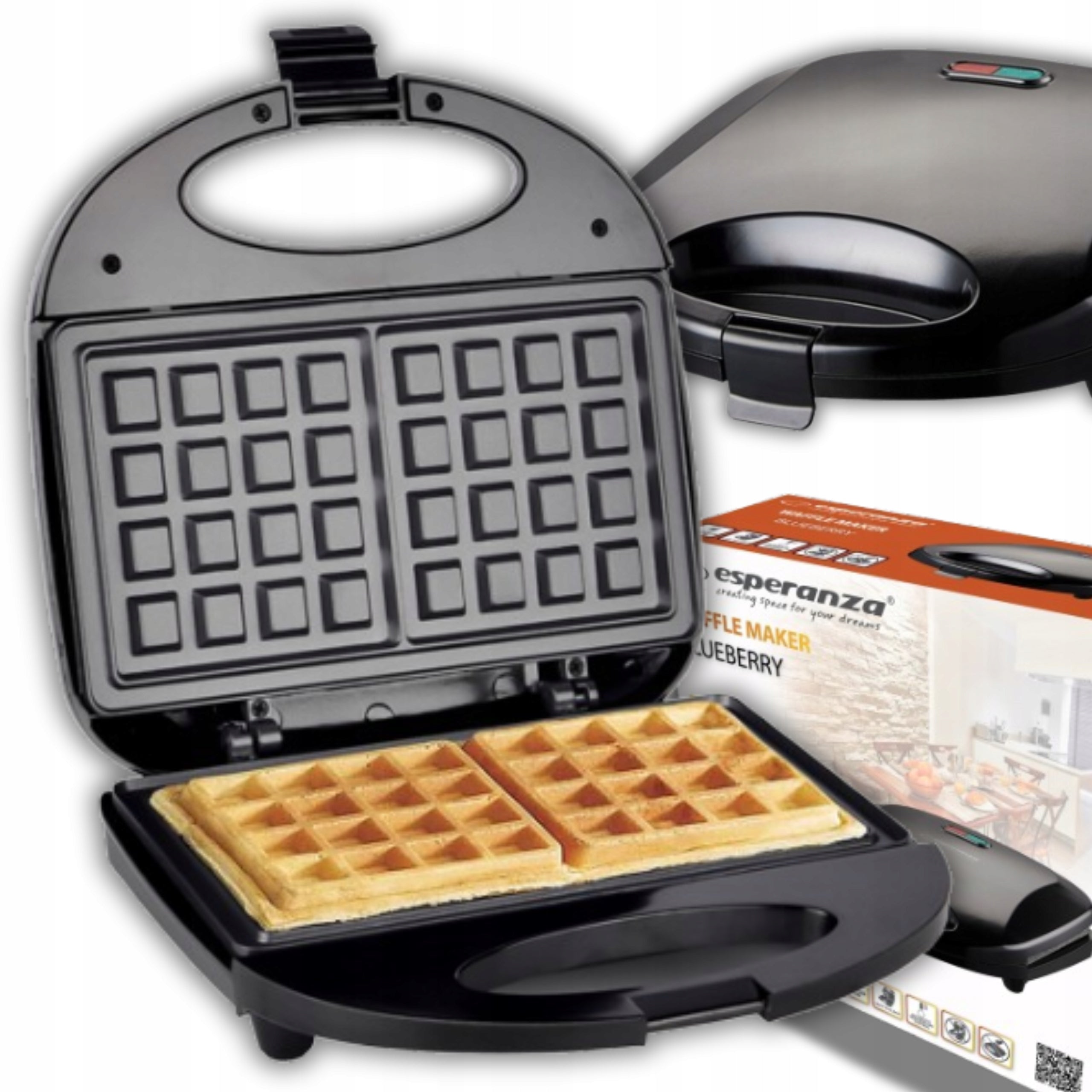 ELECTRIC WAFFLE MAKER WAFFLE TOASTER 2 LARGE CRISPY WAFFLES STRONG