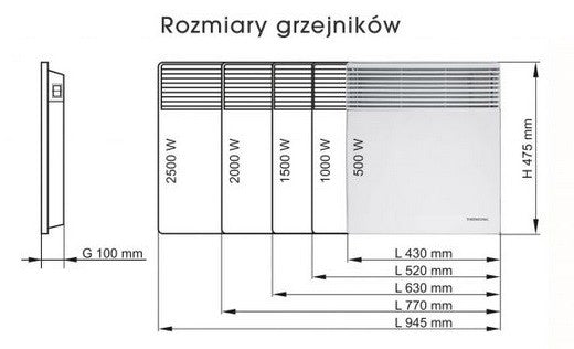 ELECTRIC WALL HEATER PORTABLE T17 1500W Manufacturer code 570661