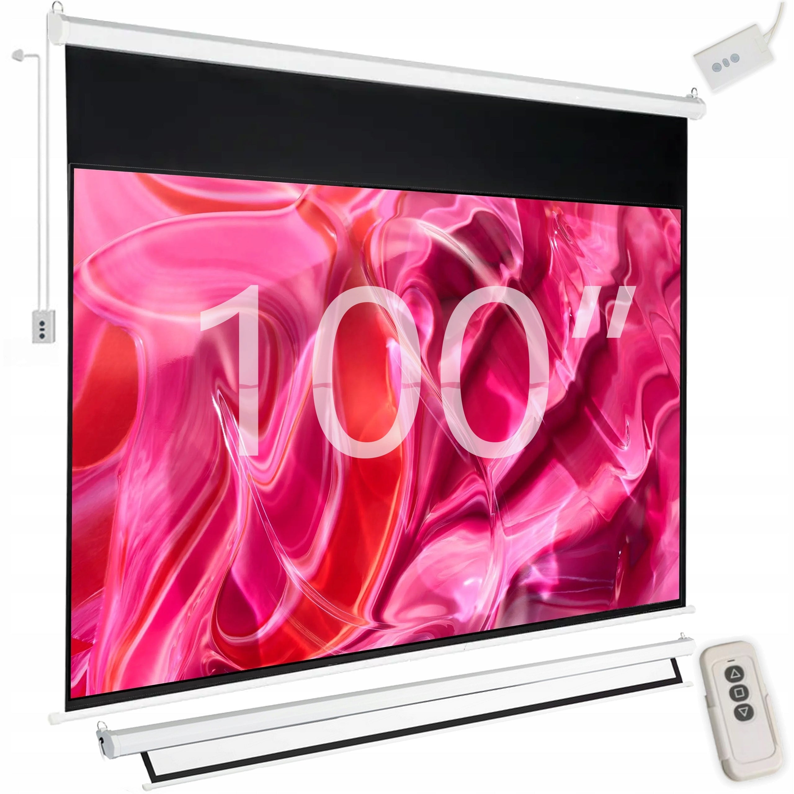 ELECTRIC WALL PROJECTION SCREEN 221x155 cm 100" INCHES FULL HD 4K REMOTE CONTROL Brand no brand