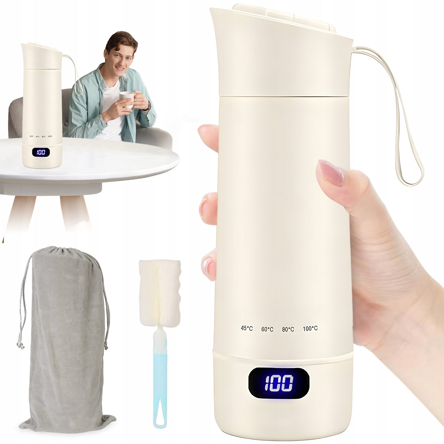 ELECTRIC WATER CUP 400ML WITH FOUR HEAT LEVELS AUTO
