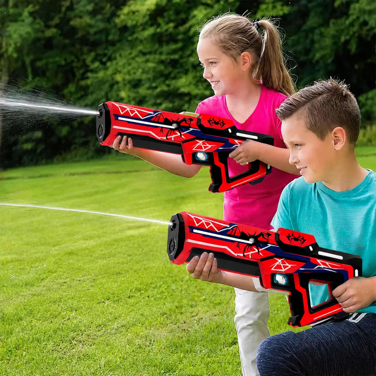 ELECTRIC WATER GUN AUTOMATIC AMAZING SPIDER AKU RIFLE Packaging status original