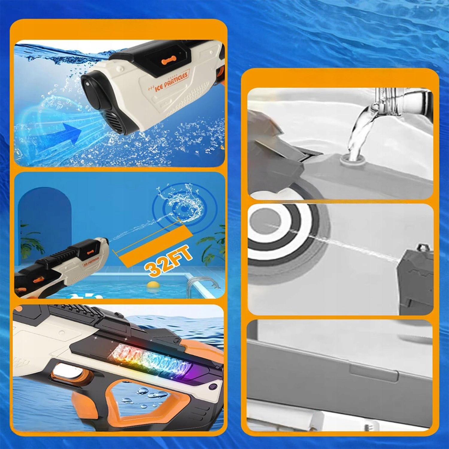 ELECTRIC WATER GUN AUTOMATIC RIFLE FOR KIDS WATERPROOF Kid's age 6＋ years