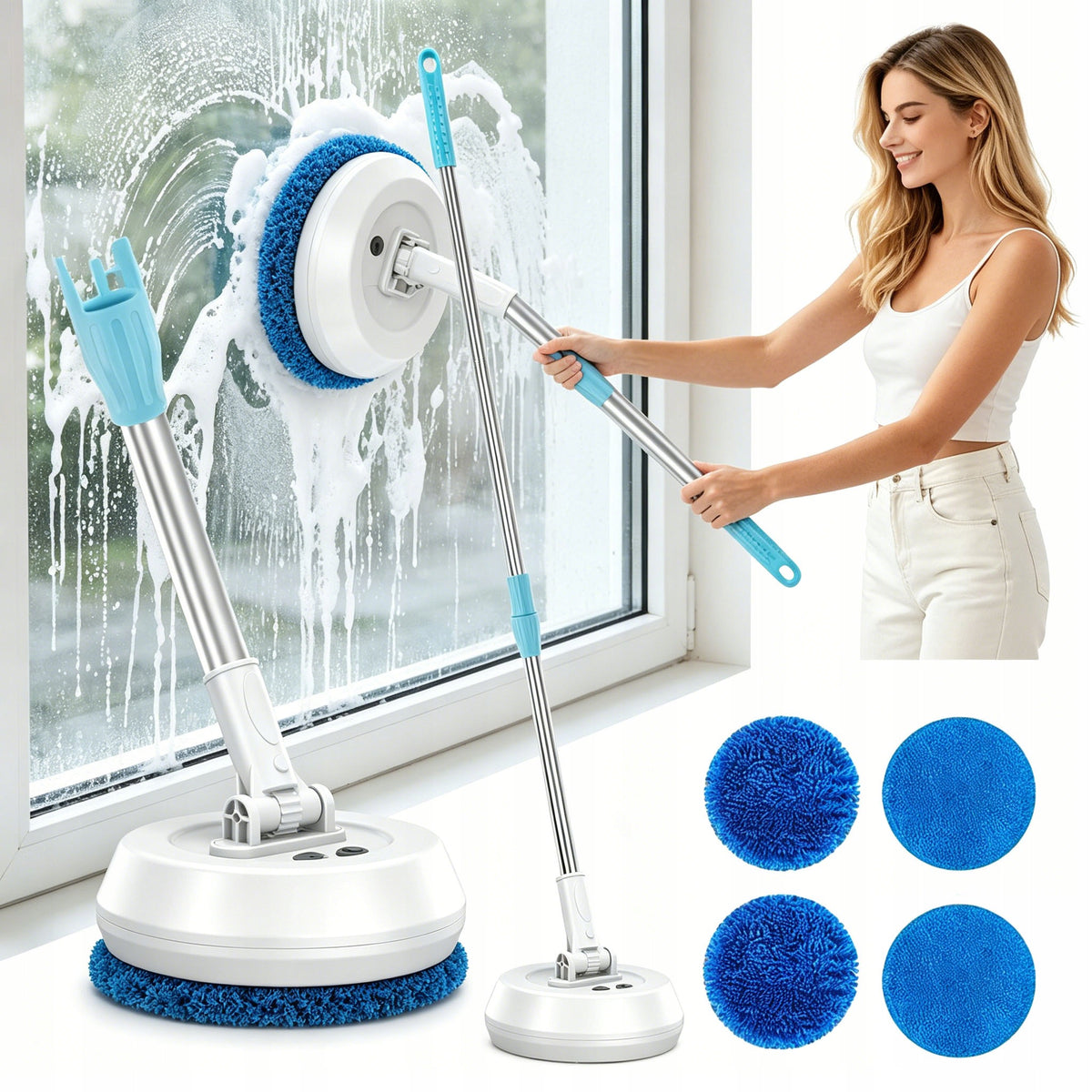 ELECTRIC WINDOW WASHER TELESCOPICALLY POWERFUL 1200mAh