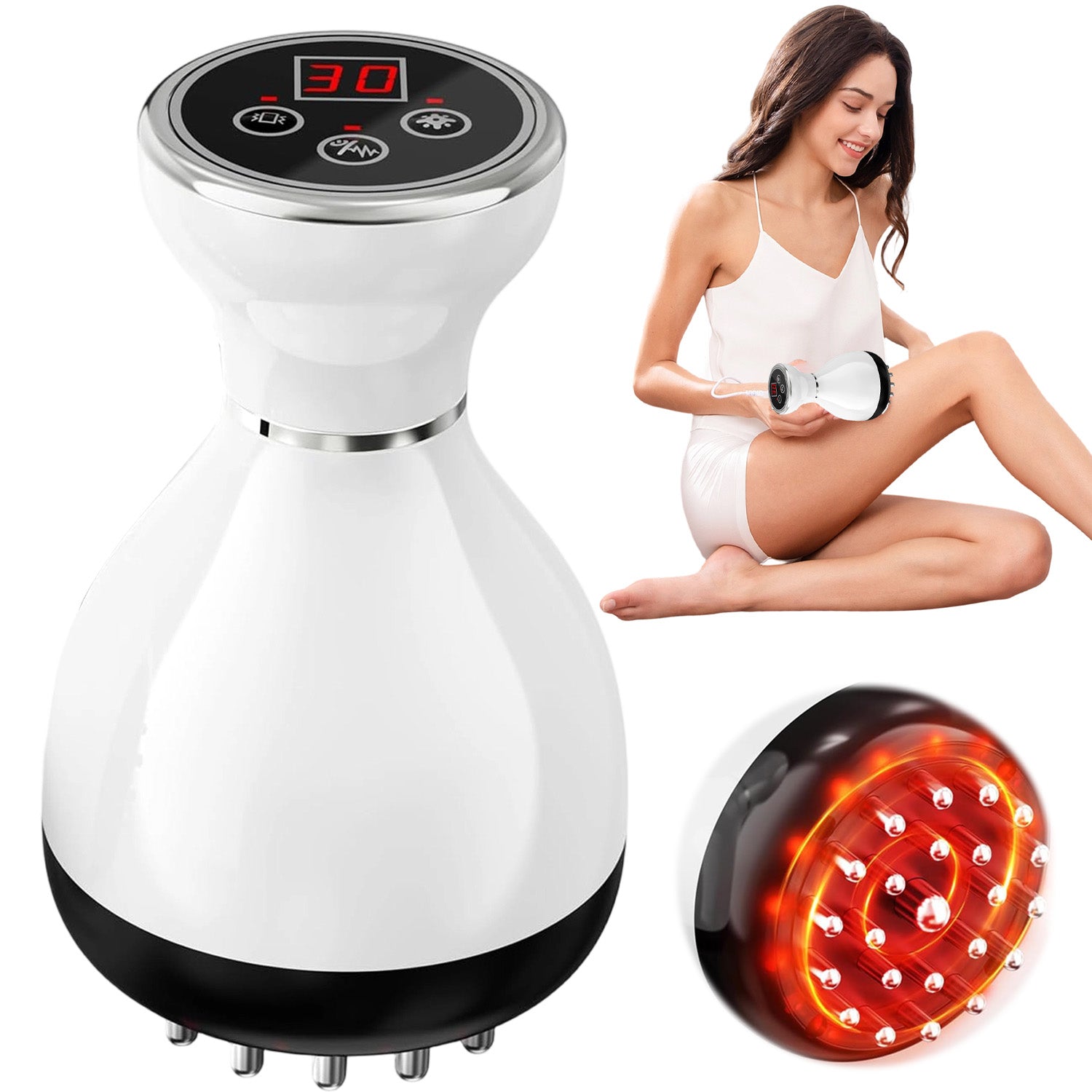 ELECTRIC WIRELESS ANTI-CELLULITE MASSAGER FOR ABDOMINAL AND THIGHS
