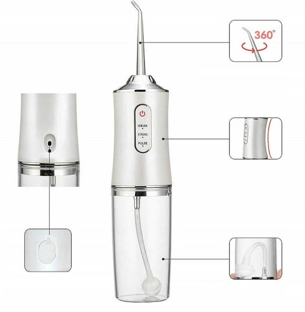 ELECTRIC WIRELESS ORAL IRRIGATOR USB 1200mA IPX7 EAN (GTIN) 0610446388114