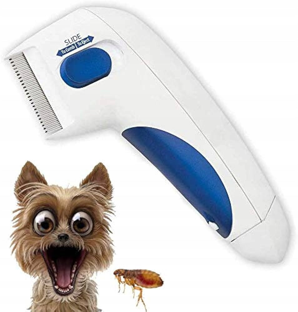 ELECTRIC flea COMB lice ticks THICK CAT DOG brush