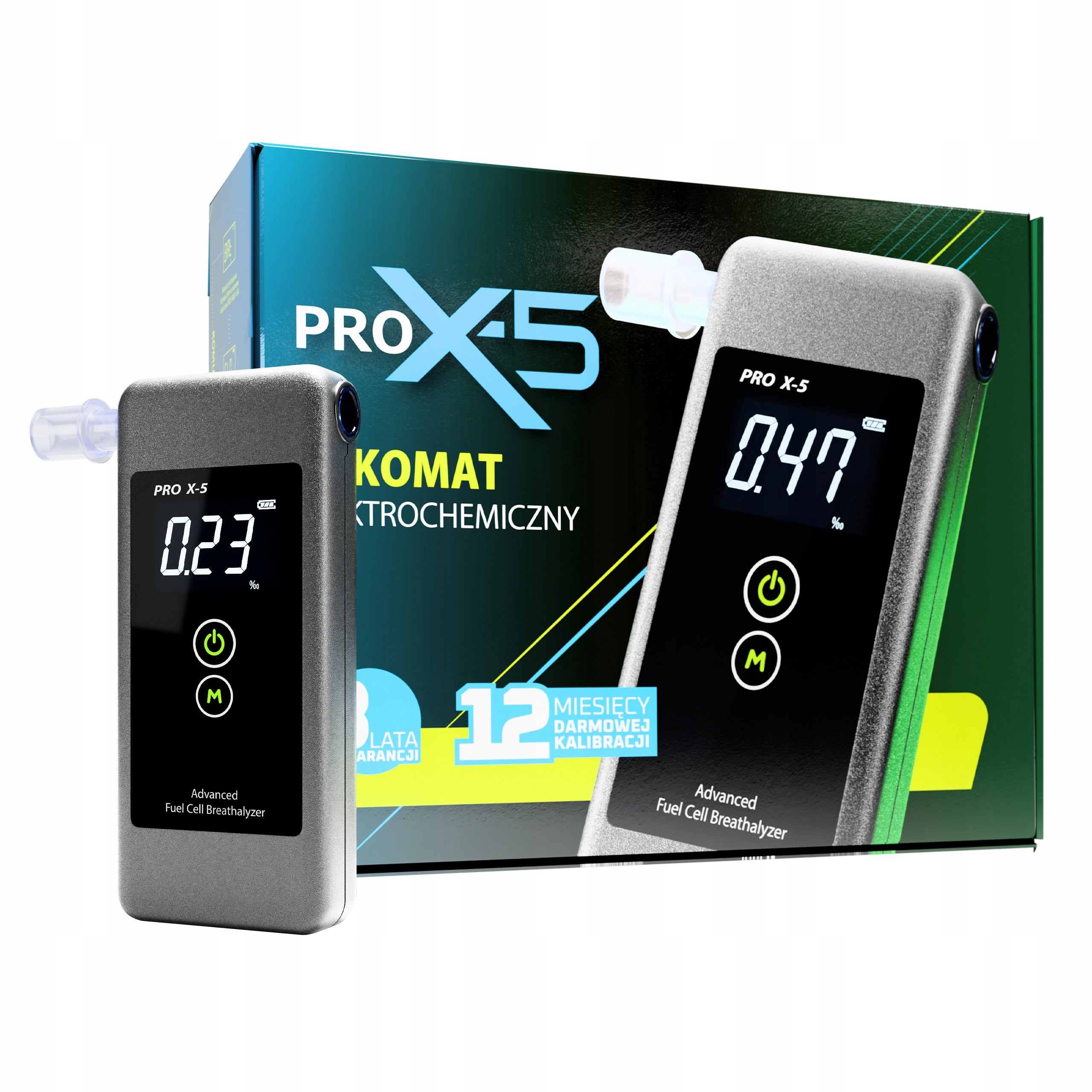 ELECTROCHEMICAL BREATHALYZER PRO X-5 CALIBRATION BEFORE SHIPMENT MOUTHPIECE HOLOGRAM