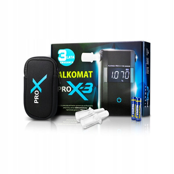 ELECTROCHEMICAL BREATHALYZER PRO X BLACK WITH MOUTHPIECES PRECISE POLICE Manufacturer code ALKOMAT ELEKTROCHEMICZNY PRO X CZARNY