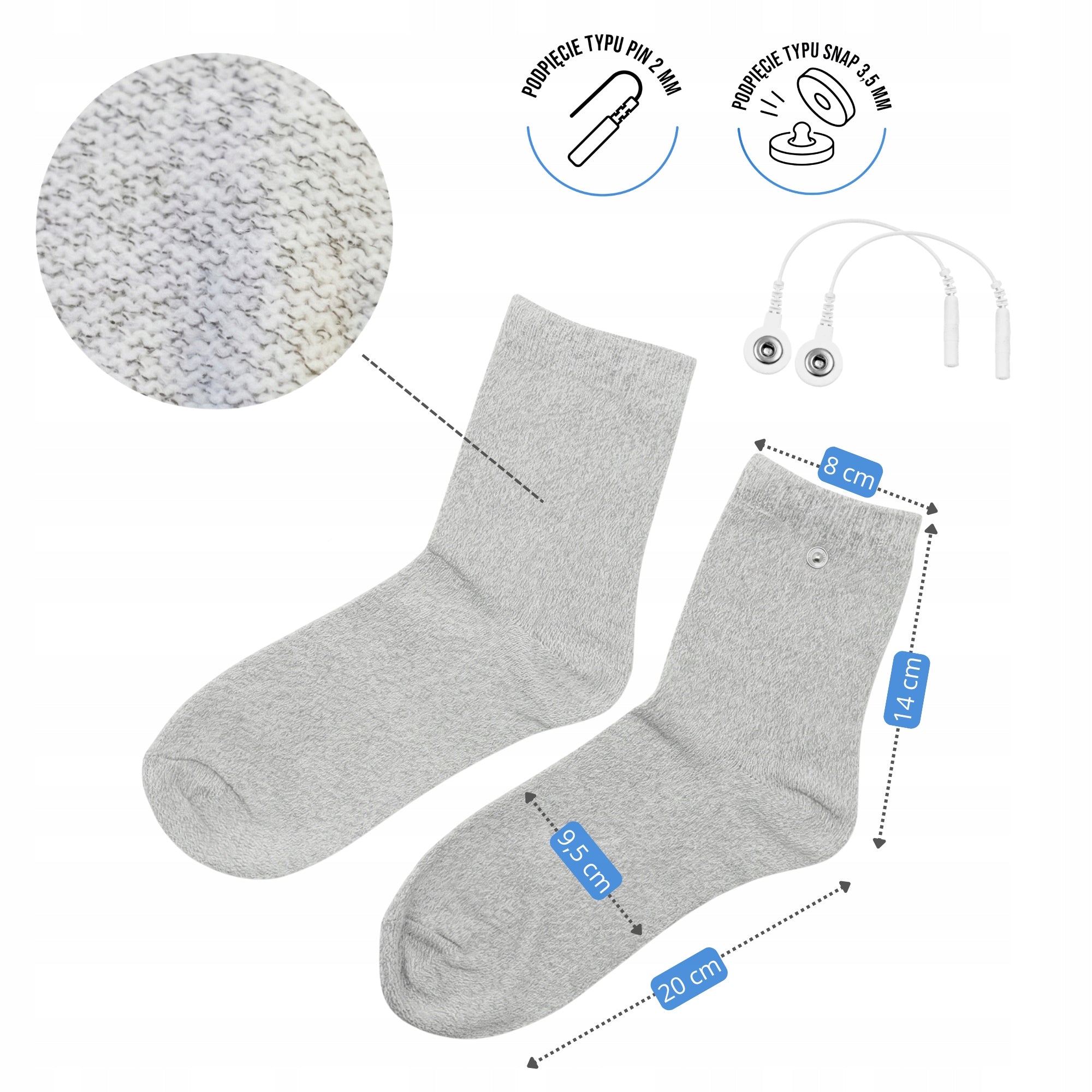 ELECTRODE SOCKS FOR TENS EMS MASSAGER ELECTROSTIMULATOR (Pair) Manufacturer code ML-SK-01