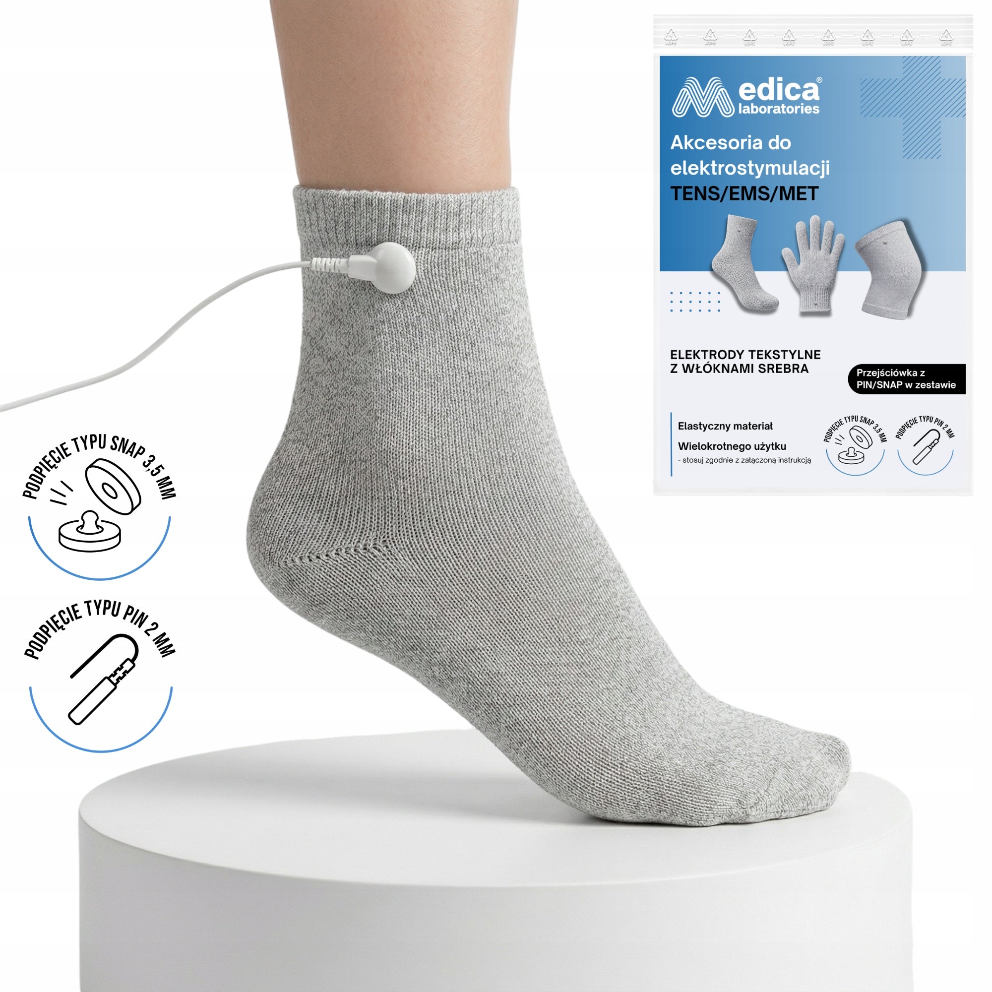 ELECTRODE SOCKS FOR TENS EMS MASSAGER ELECTROSTIMULATOR (Pair)
