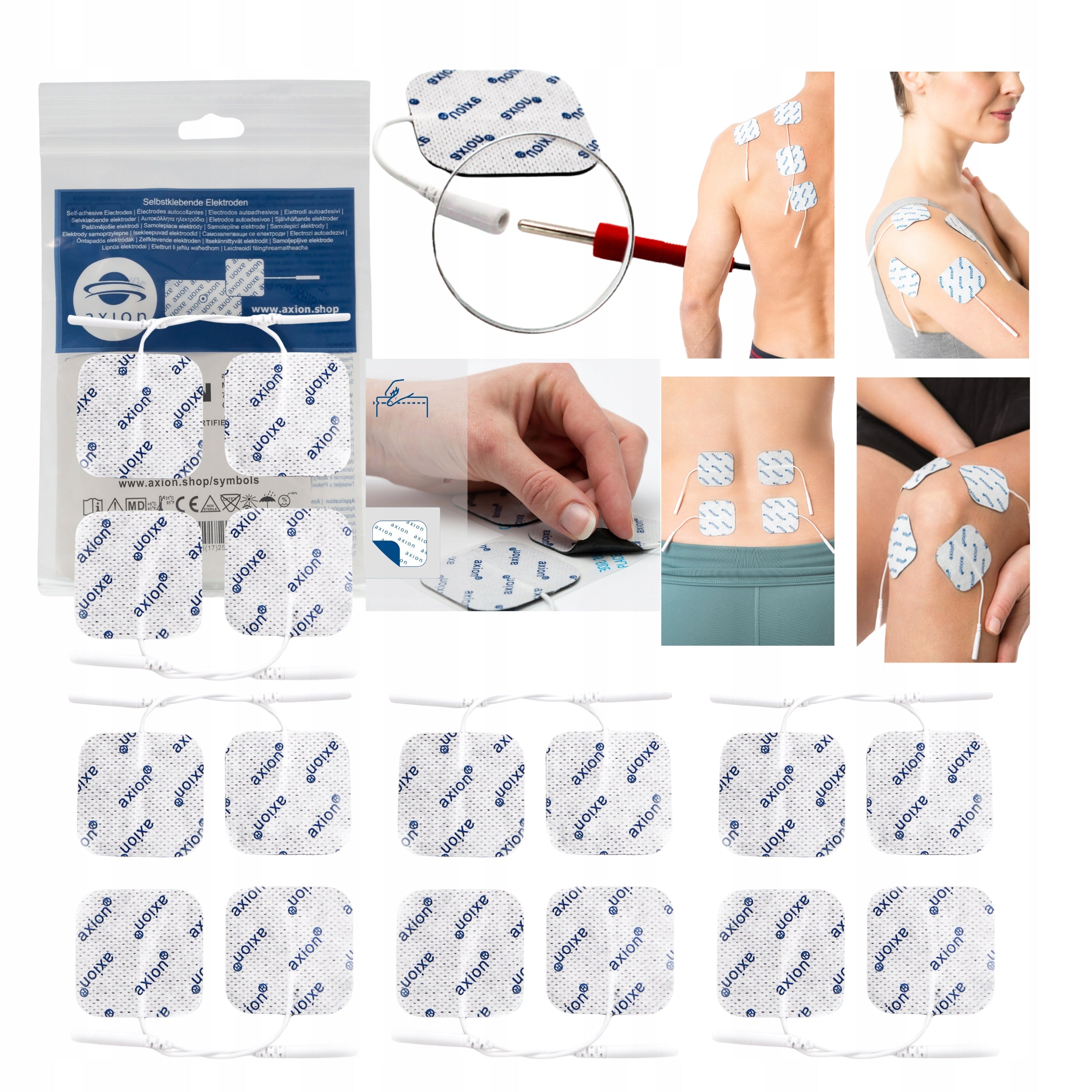 ELECTRODES TENS EMS 5x5cm for electrostimulation self-adhesive gel 16 pcs. Medical device yes
