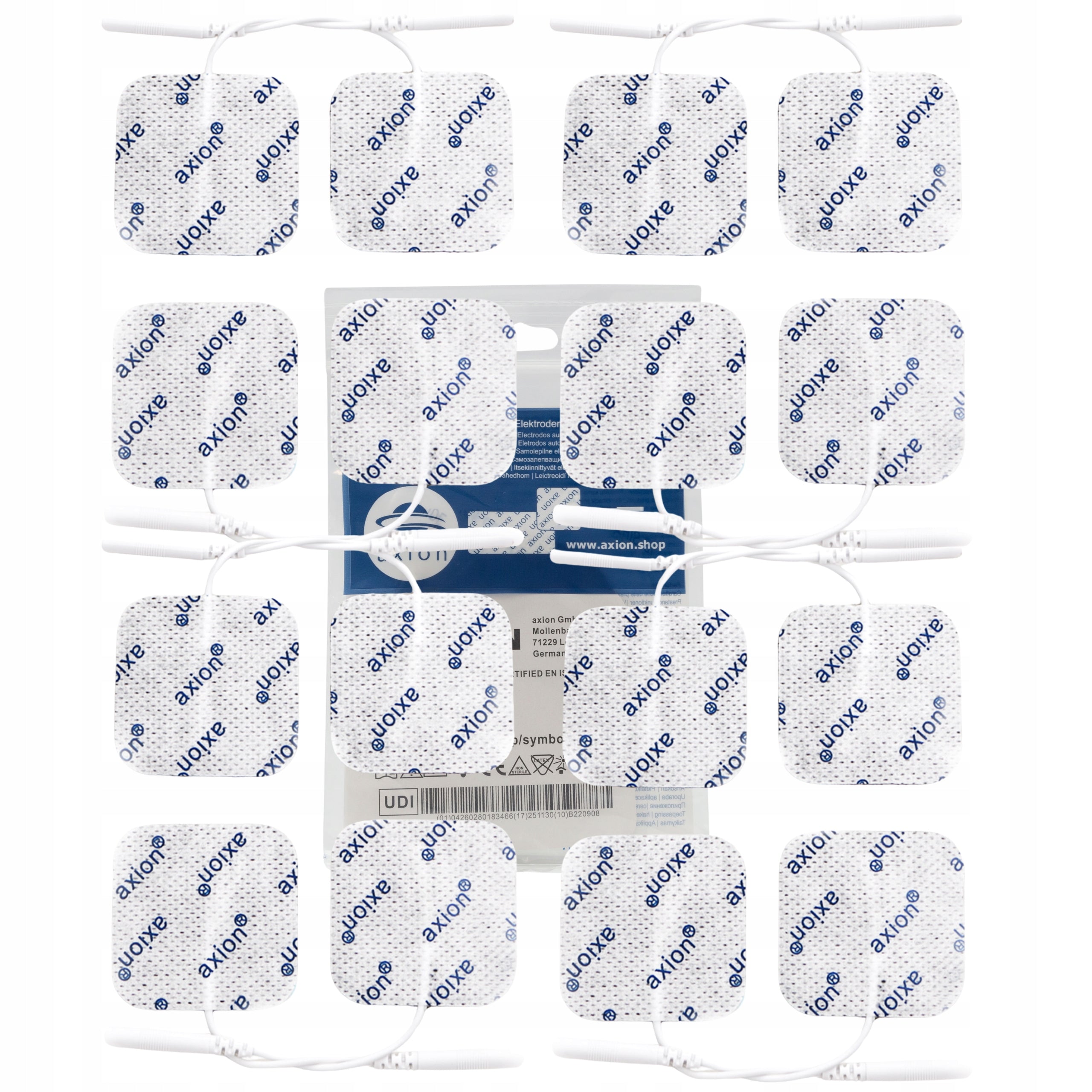 ELECTRODES TENS EMS 5x5cm for electrostimulation self-adhesive gel 16 pcs. Packaging status original