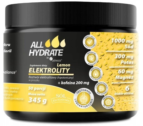 ELECTROLYTES LEMON + CAFFEINE 345G. - ALINESS