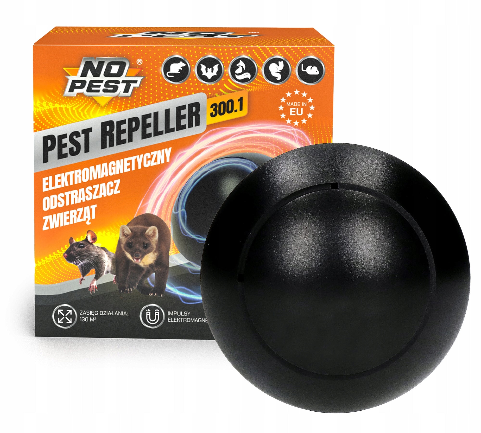 ELECTROMAGNETIC MOUSE RAT REPELLENT KUN NO PEST INNOVATIVE 130M2 Packaging status original