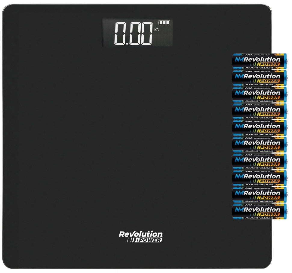 ELECTRONIC BATHROOM SCALE ACCURATE 180 KG GLASS BLACK SLIM BATTERIES