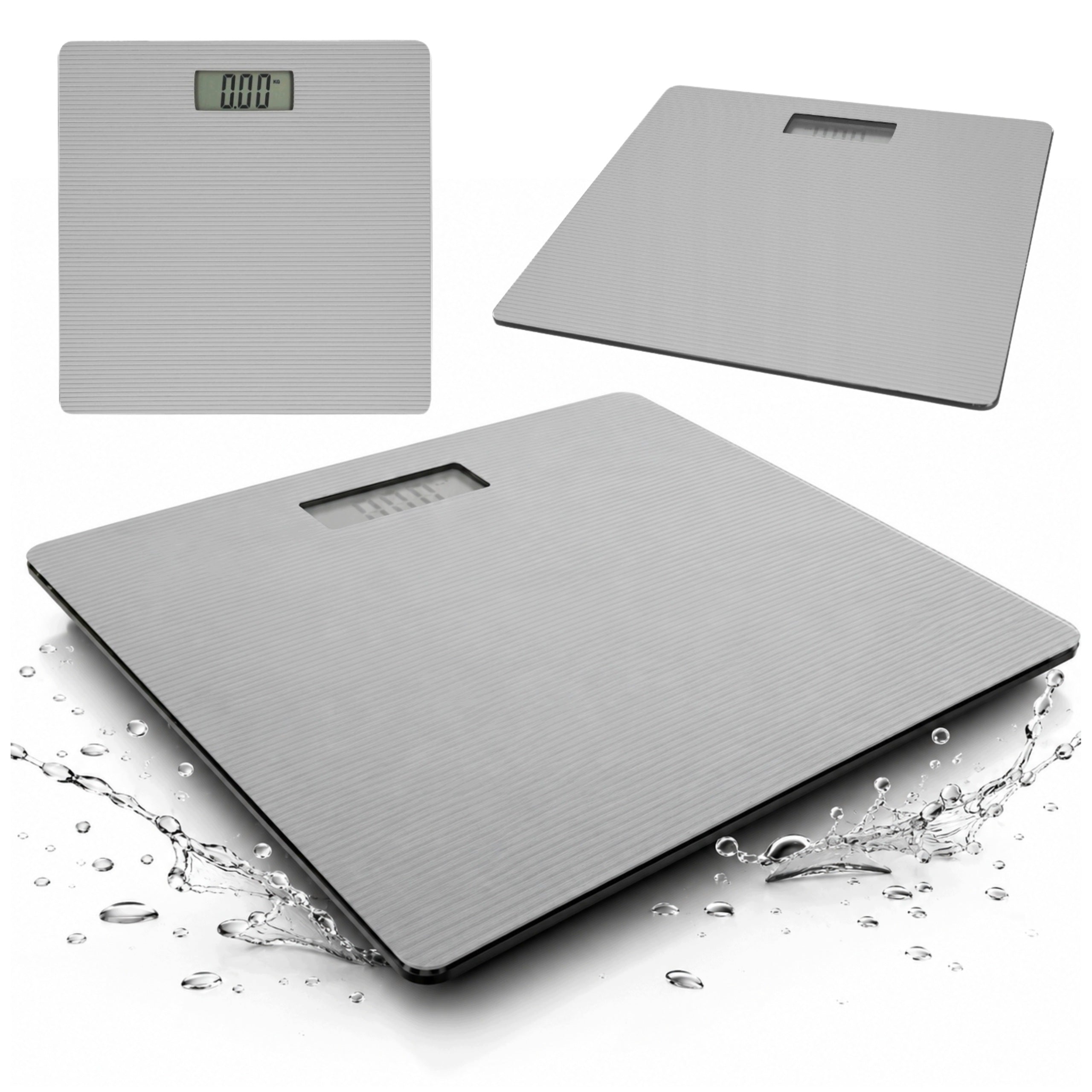 ELECTRONIC BATHROOM SCALE ACCURATE 180 KG GLASS GREY SLIM LCD