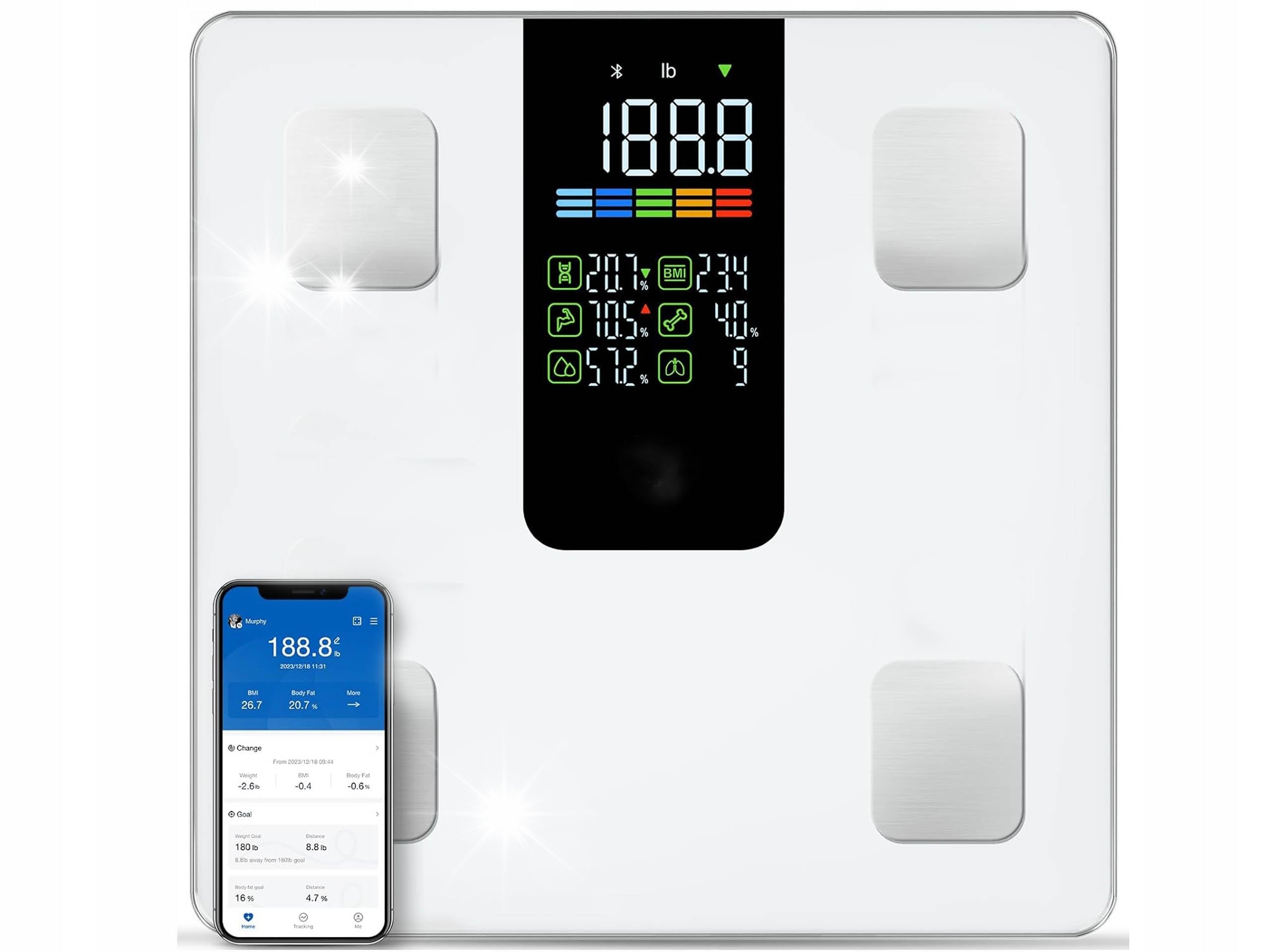 ELECTRONIC BATHROOM SCALE ANALYTICAL BMI 226KG WITH BODY ANALYSIS BT APP