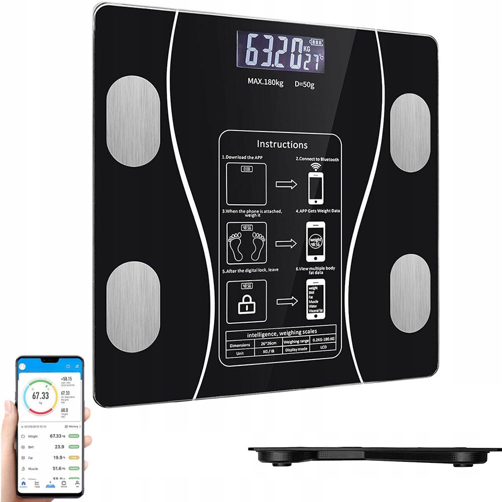ELECTRONIC BATHROOM SCALE BLUETOOTH ANALYSIS 13 INDICATORS BMI FAT
