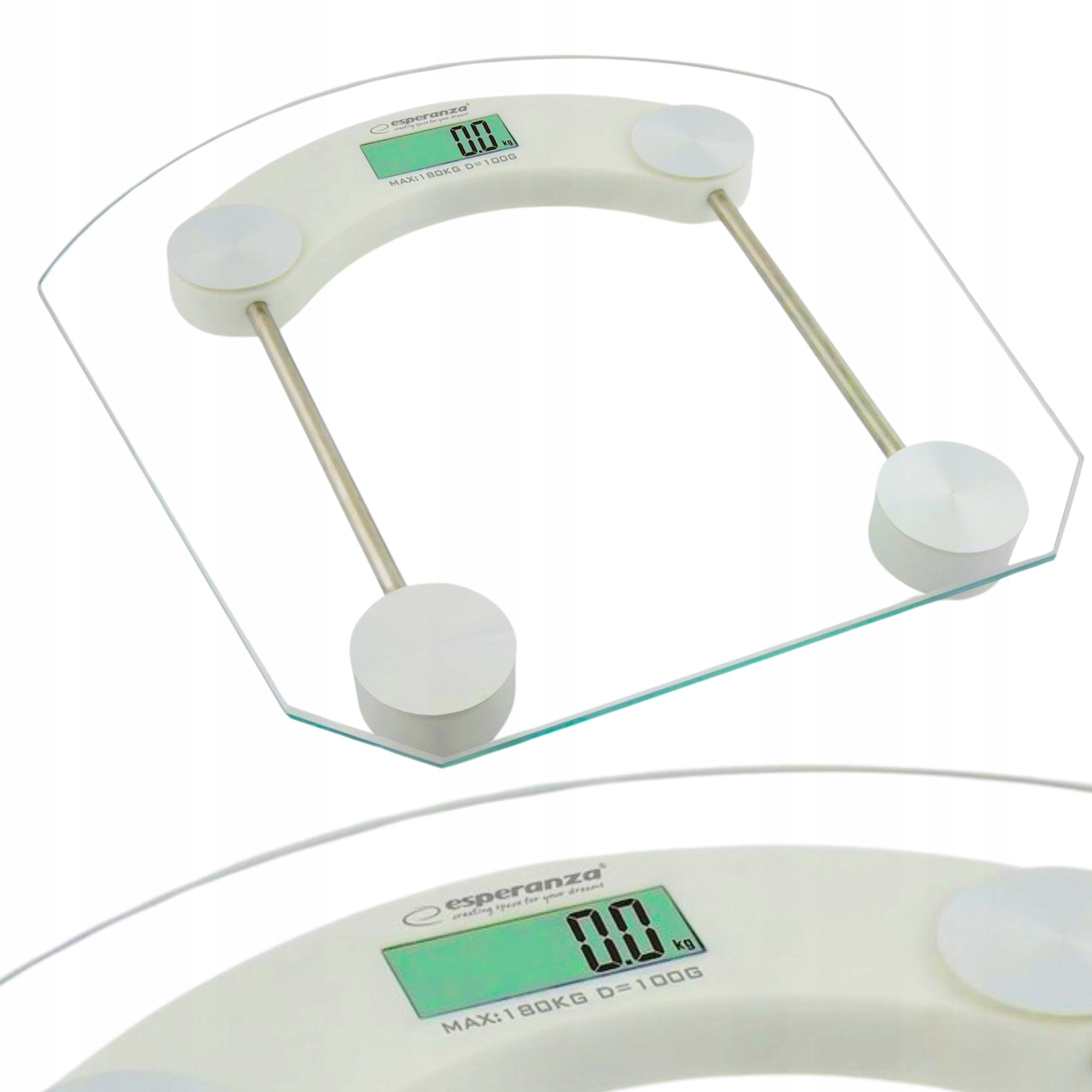 ELECTRONIC BATHROOM SCALE GLASS MAX 180KG LCD PRECISE DIGITAL