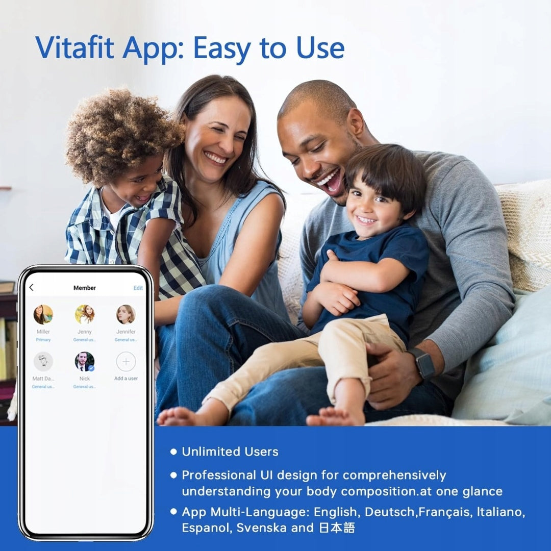 ELECTRONIC BATHROOM SCALE SMART BLUETOOTH PARAMETER APPLICATION Brand Vitafit
