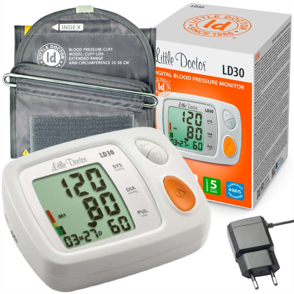 ELECTRONIC BLOOD PRESSURE MONITOR AUTOMATIC ARM LITTLE DOCTOR SET POWER SUPPLY