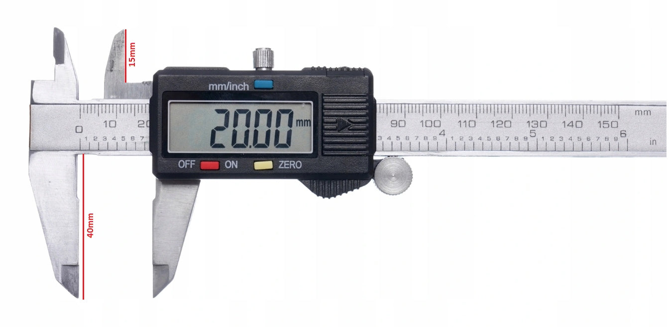 ELECTRONIC CALIPER LCD TWO-JAW 150MM PRECISION + CASE Batteries included no