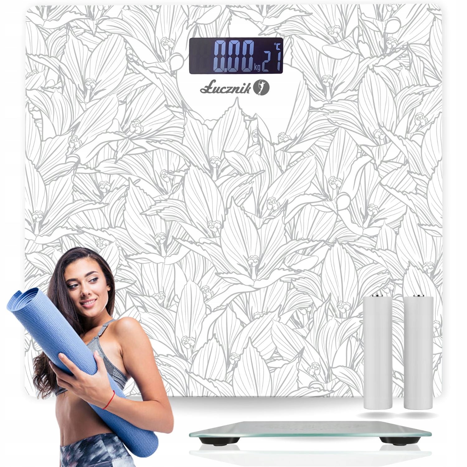 ELECTRONIC GLASS BATHROOM SCALE 150 KG LCD ŁUCZNIK BS-973 W16 Packaging status original