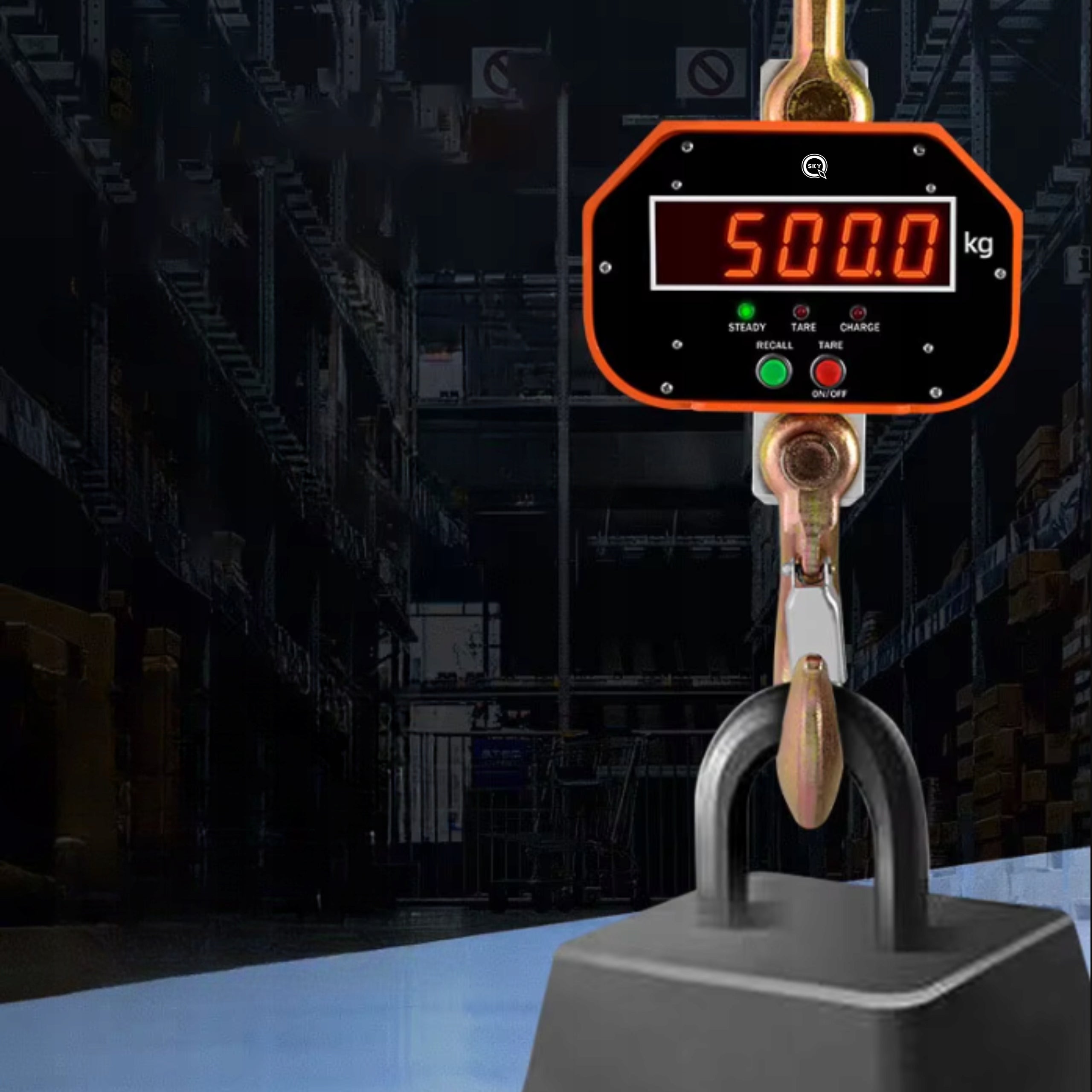 ELECTRONIC HANGING CRANE HOOK SCALE 5000KG SUSPENDED STORAGE 5T Brand QSKY
