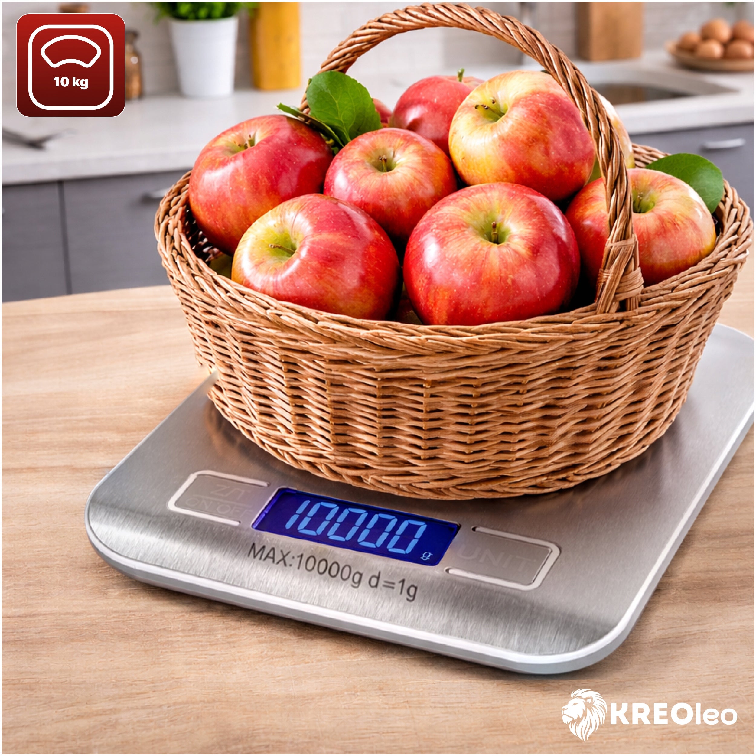 ELECTRONIC KITCHEN SCALE 10KG 1G PRECISION LCD TARA BATTERY OPERATED Maximum load 10 kg