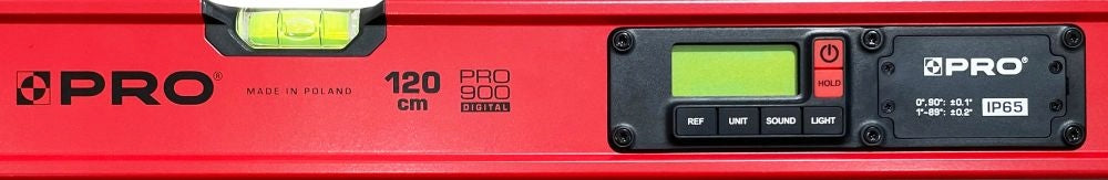 ELECTRONIC LEVEL IP65, PRO900 DIGITAL 120 CM RED (WITH COVER) Product weight with unit packaging 1.65 kg