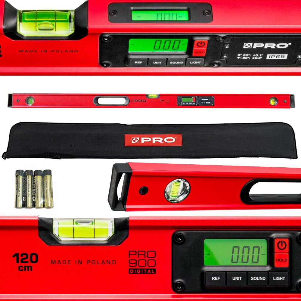 ELECTRONIC LEVEL IP65, PRO900 DIGITAL 120 CM RED (WITH COVER)